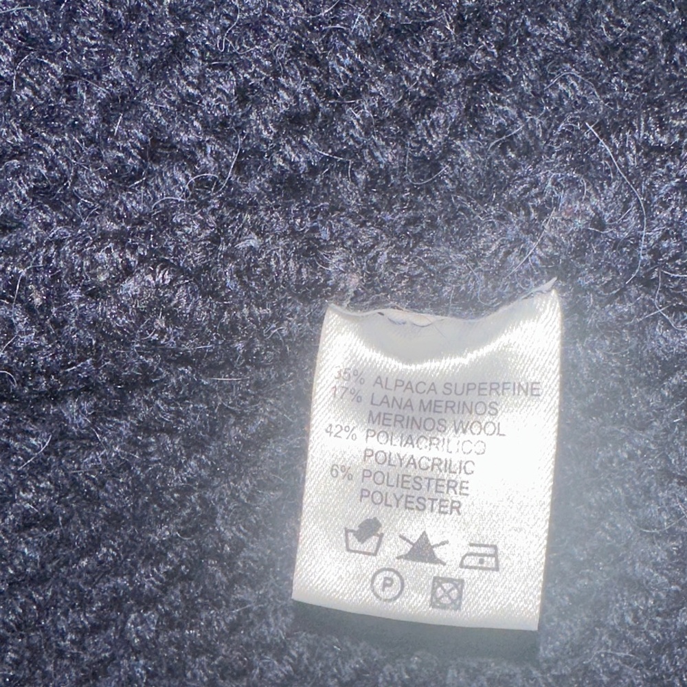 Roberto Collina Alpaca Wool Shawl Collar Navy Cardigan - Picture 10 of 10